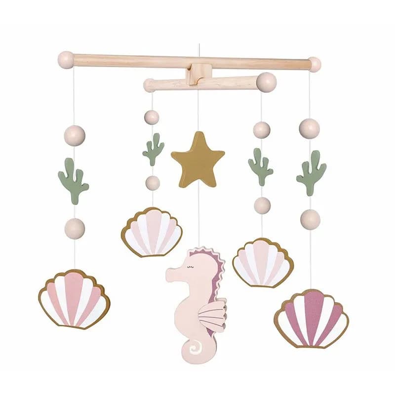 Jabadabado trämobil sjöhäst, natur/rosa