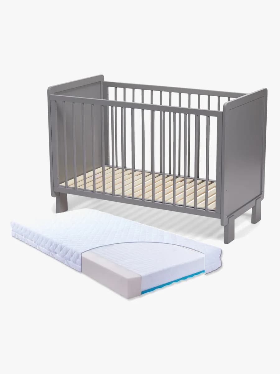 JLY ALMA Heaven Spjälsäng med Babymatex Madrass Carpathia 60x120, Grå