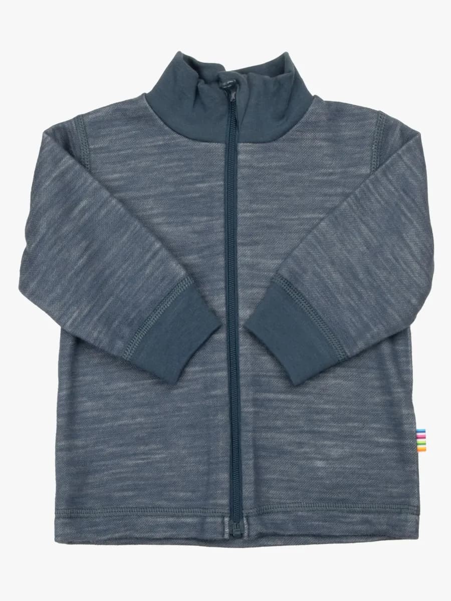Joha Tröja Zip Merinomix, Dark Denim, 120