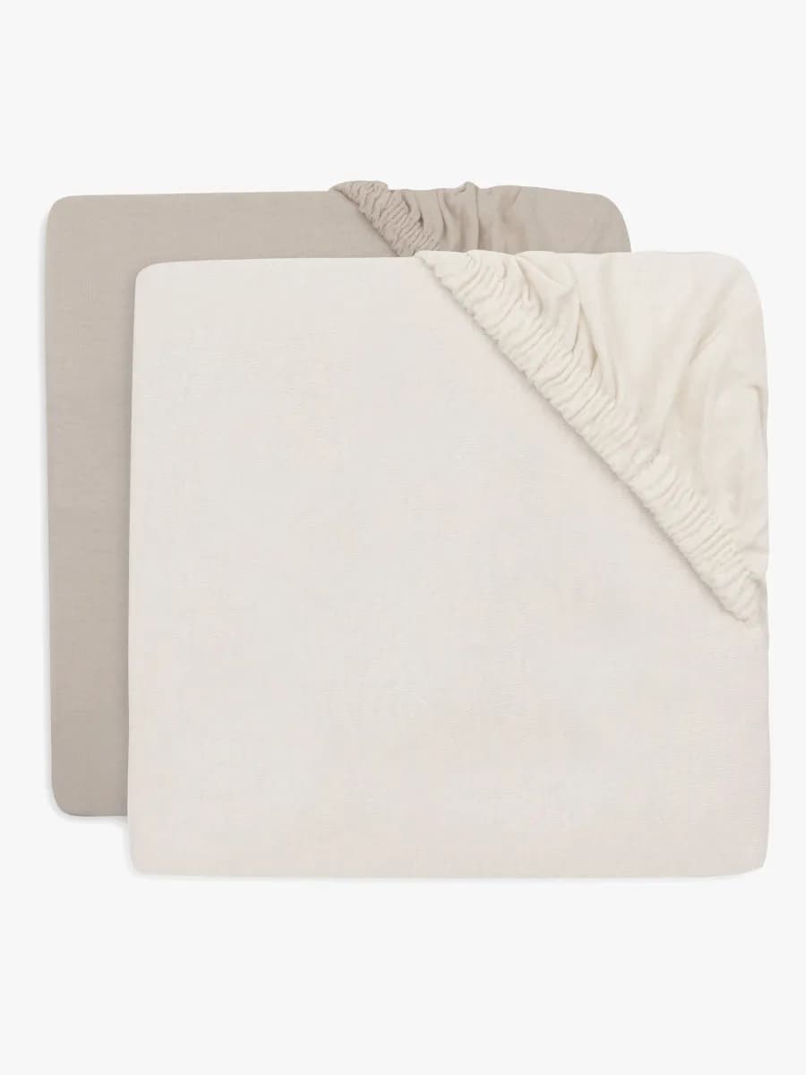 Jollein Dra-på-lakan 2-Pack 40x80, Oatmeal/Sand
