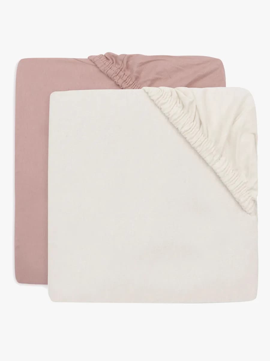 Jollein Dra-på-lakan 2-Pack 40x80, Wild Rose/Ivory