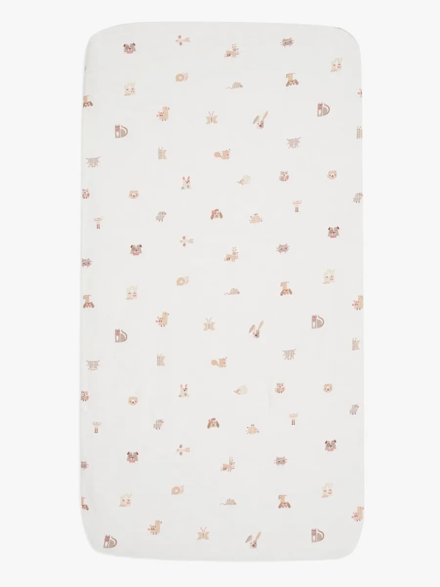 Jollein Dra-på-lakan 60x120, Animal Friends