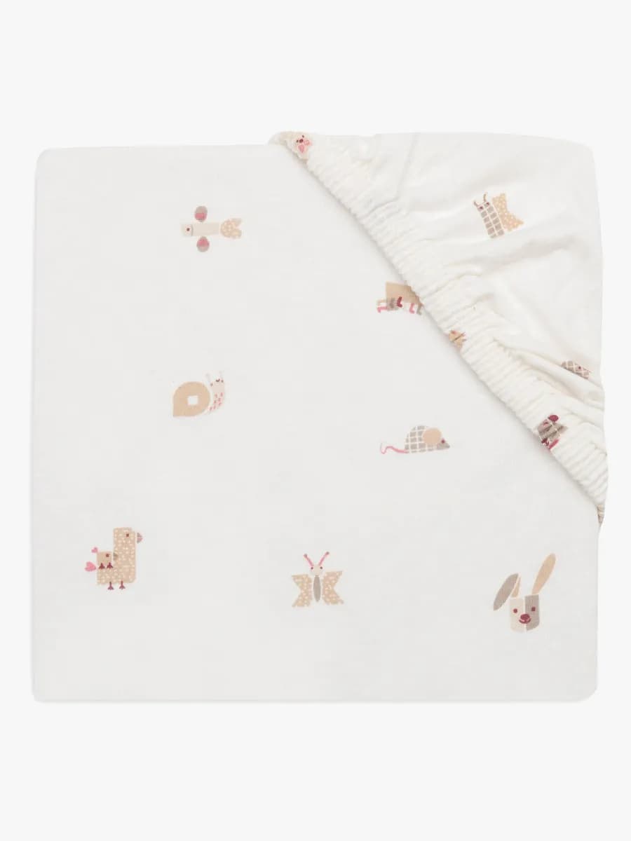 Jollein Dra-på-lakan 60x120, Animal Friends