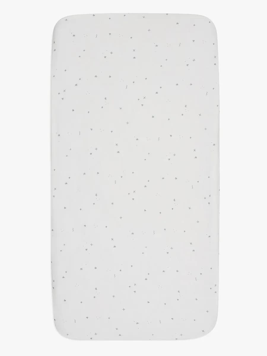 Jollein Dra-på-lakan Twinkling 60x120, Off white/Sea Green