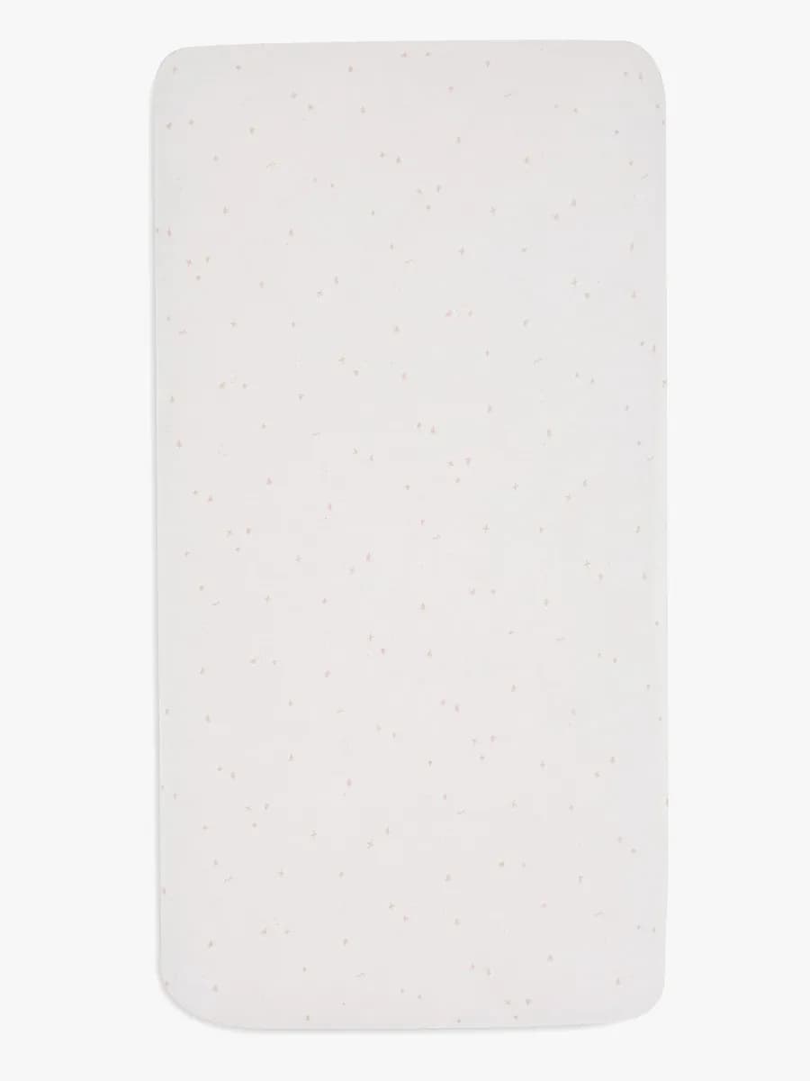Jollein Dra-på-lakan Twinkling 60x120, Off white/Wild Rose