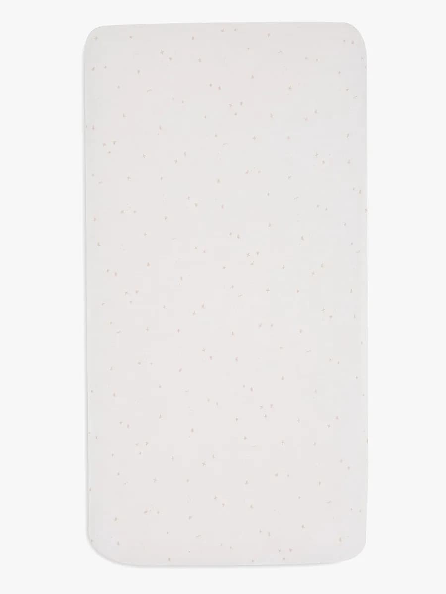 Jollein Dra-på-lakan Twinkling 70/75x140/150, Off white/Wild Rose