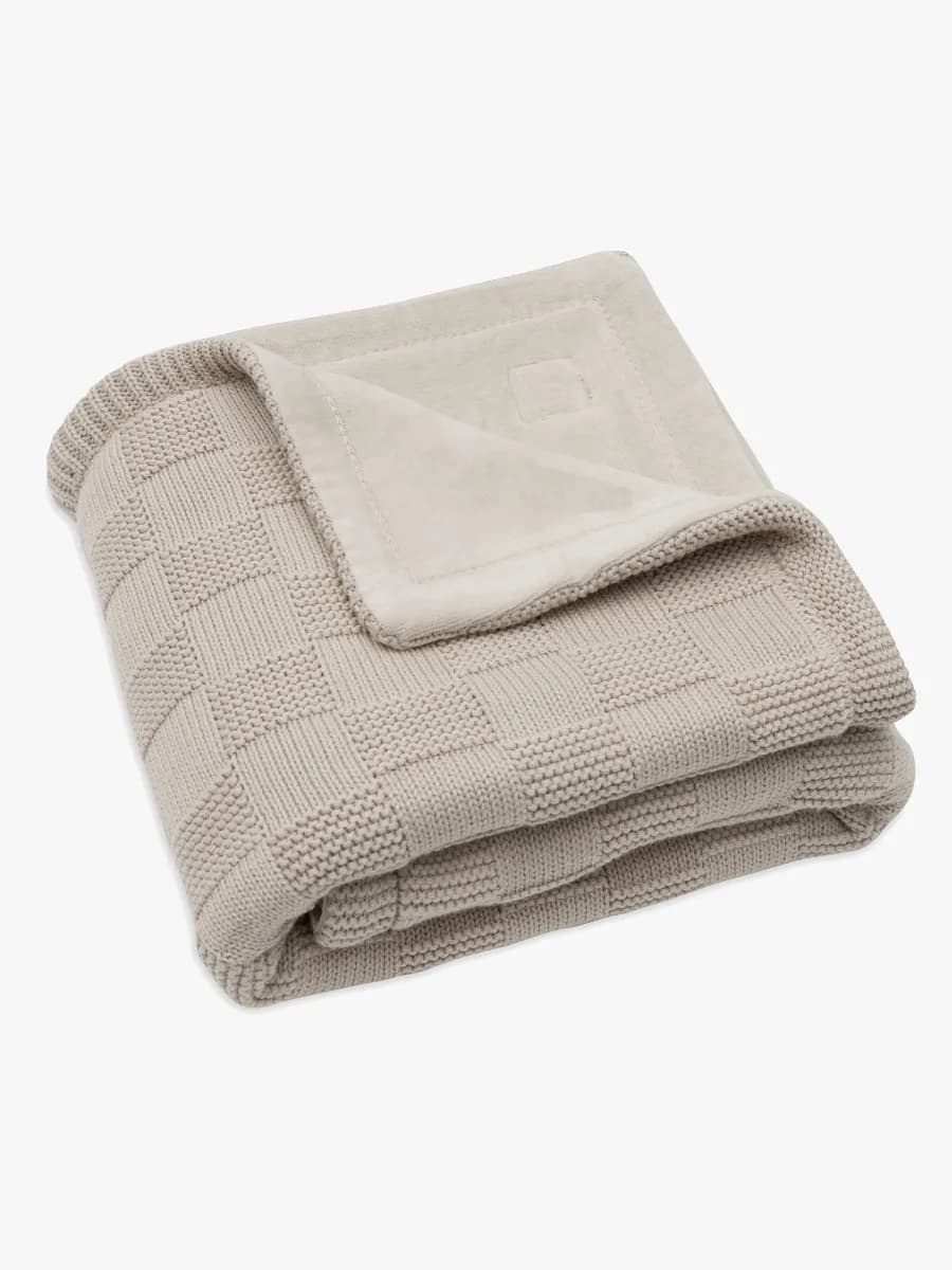 Jollein Filt 75x100 cm Box Knit/Velvet, Warm Sand