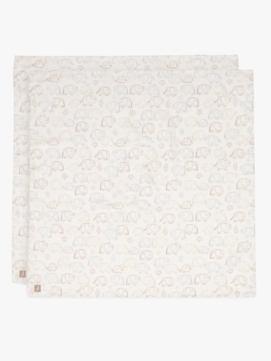 Jollein Muslinfilt 115x115 cm 2-Pack, Elephant Tales