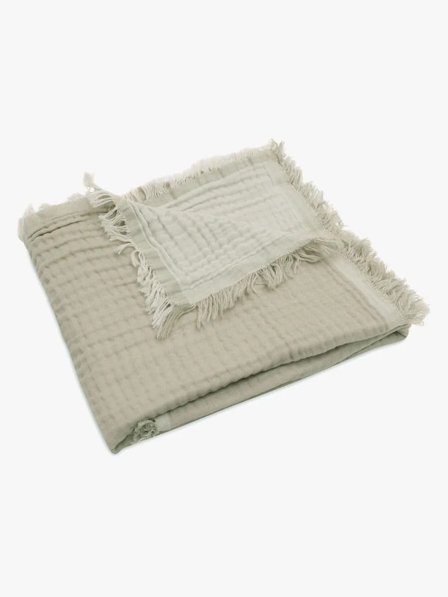 Jollein Muslinfilt Fringe, Olive Green/Ivory