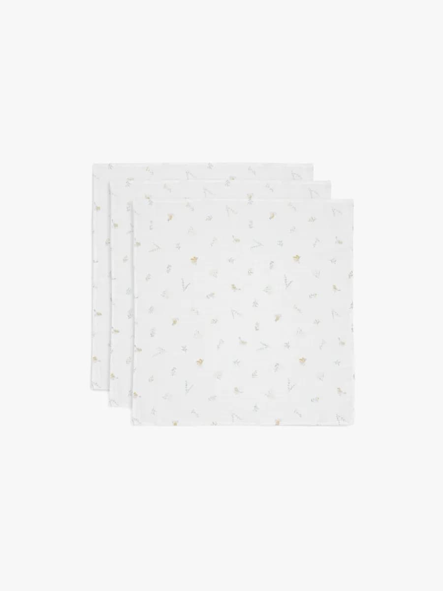 Jollein Muslinfiltar Lovely Birds 3-Pack, Flerfärgad