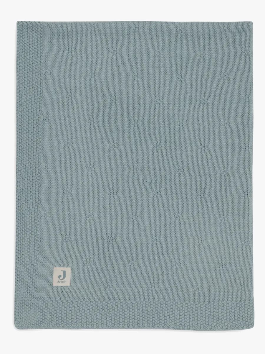 Jollein Stickad Filt Cozy, Sea Green