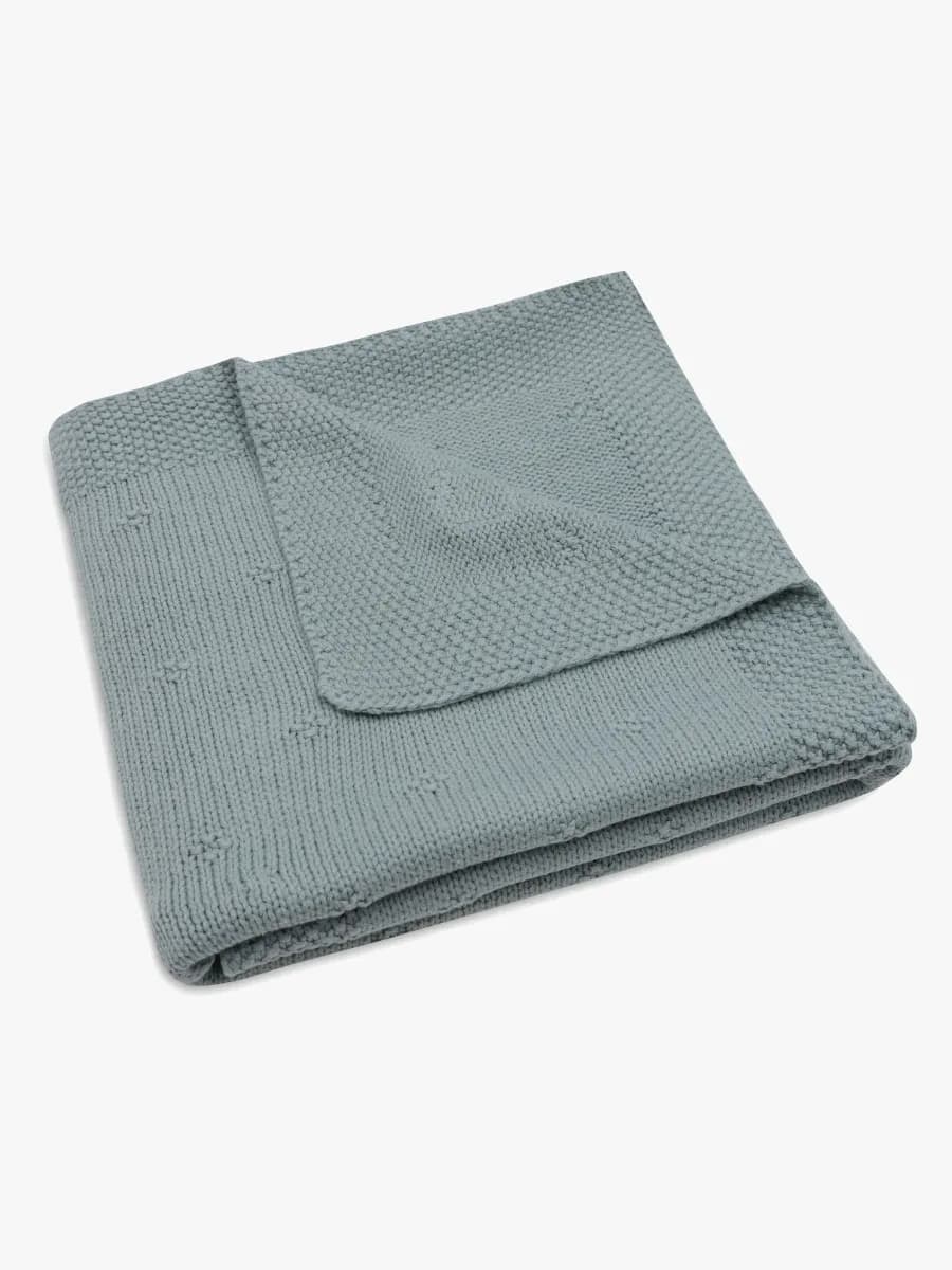 Jollein Stickad Filt Cozy, Sea Green