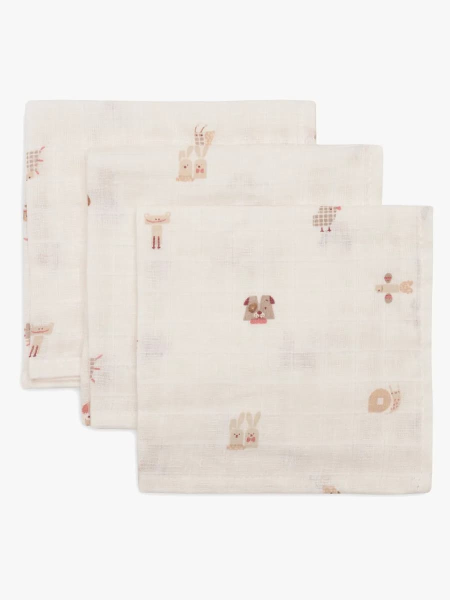 Jollein Tvättlappar 3-Pack, Animal Friends