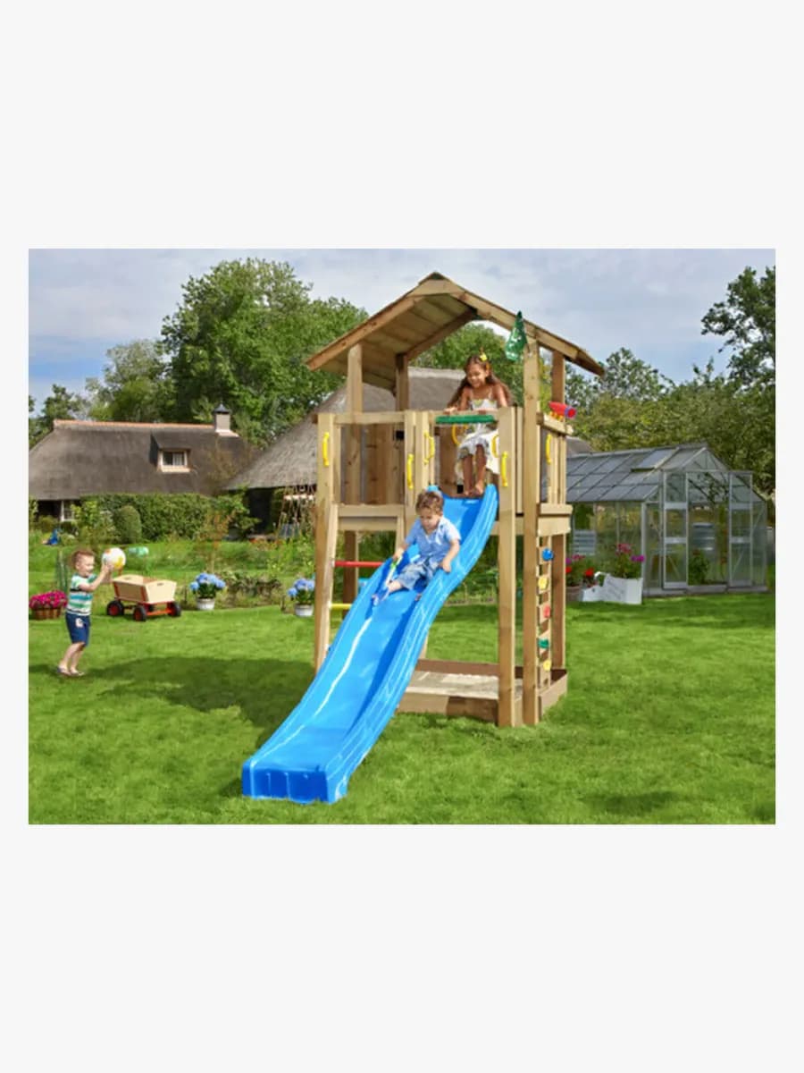 Jungle Gym Chalet Lektorn med Blå Rutschkana