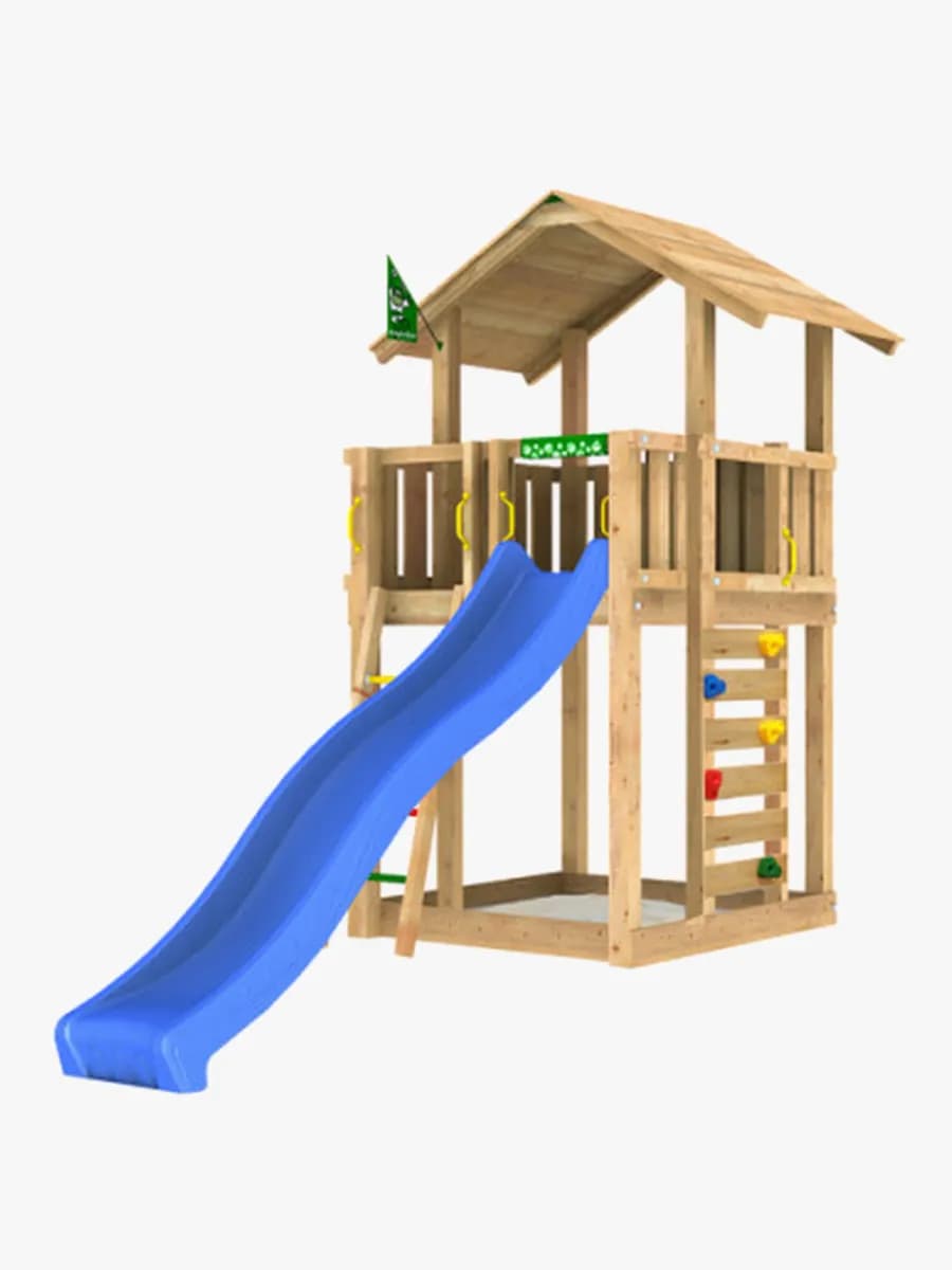 Jungle Gym Chalet Lektorn med Blå Rutschkana
