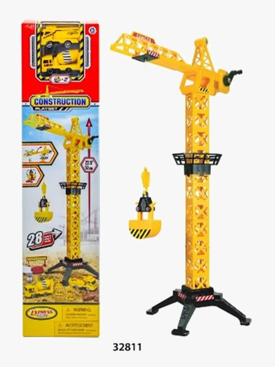 Junior Driver Tower Crane 57 cm Lekset med 2 Fordon