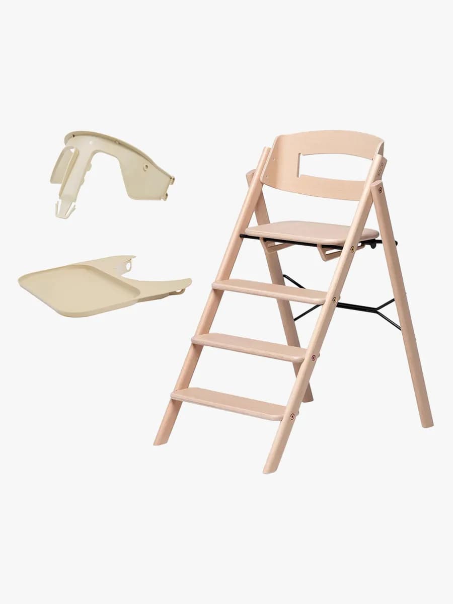 KAOS Klapp Matstol inkl Bygel &  Bricka, Beech Natural/Desert sand
