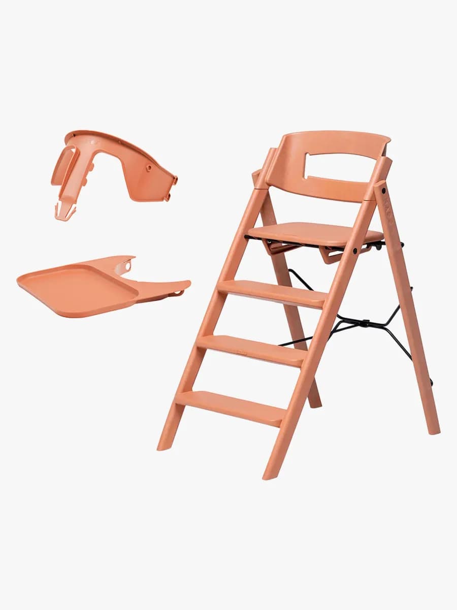 KAOS Klapp Matstol Recycled ink Bygel &  Bricka, Terracotta Pink/Terracotta Pink
