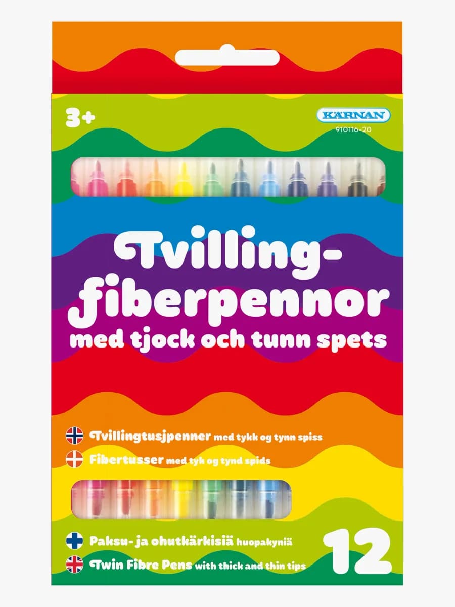 Kärnan Fiberpennor Tvilling 12 st