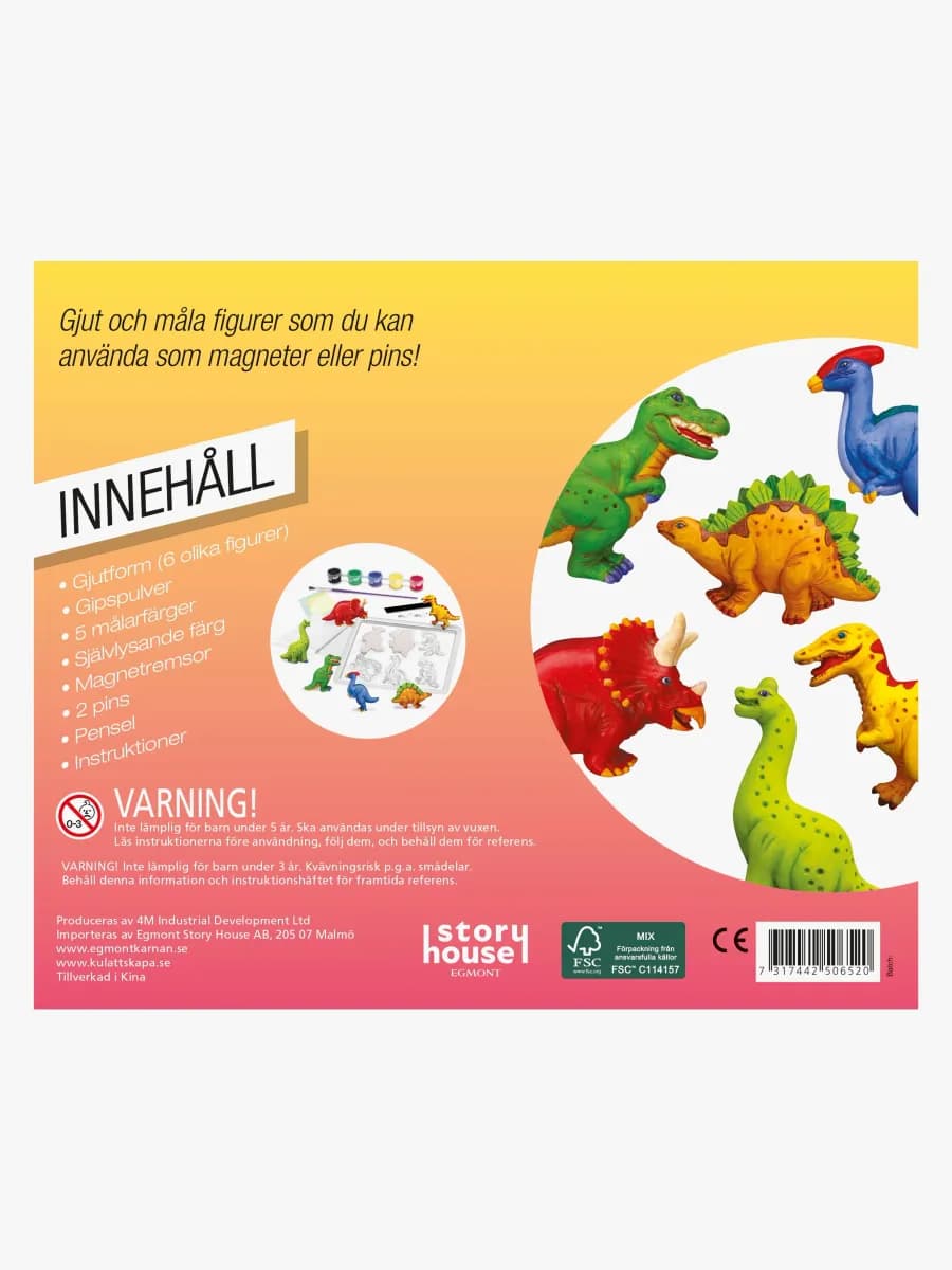 Kärnan Kul att skapa Gipsfigurer Dinosaurier Pysselset