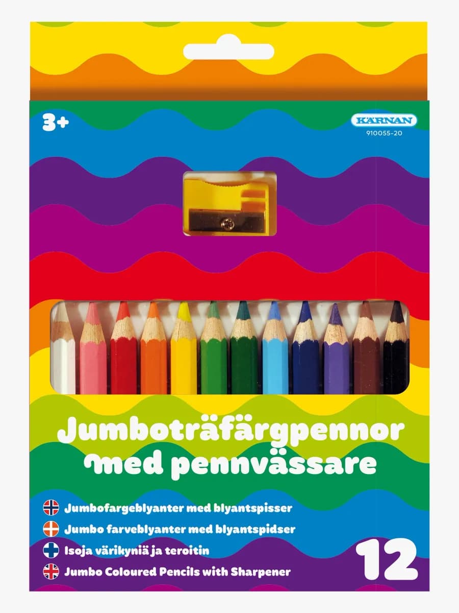 Kärnan Träfärgpennor 12 st Halv-Jumbo