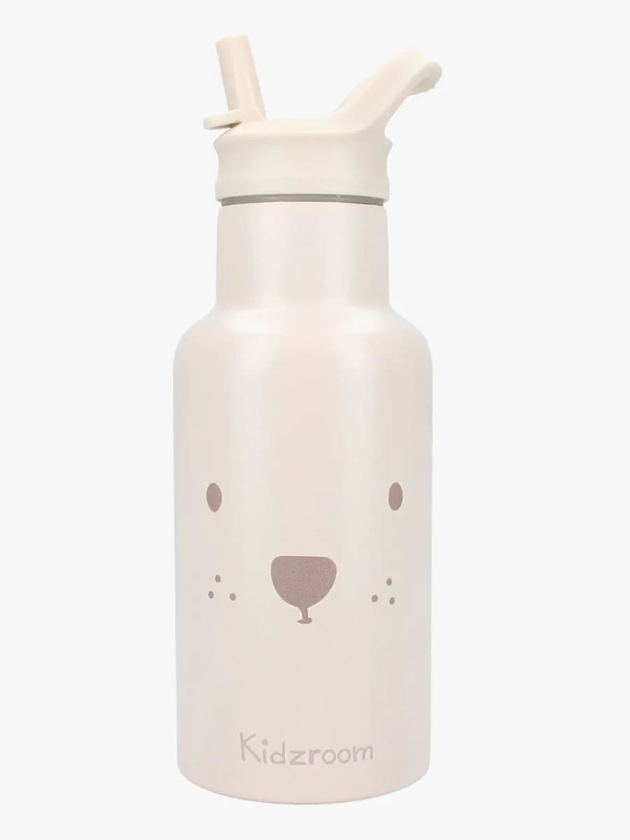 Kidzroom Beary Excited  Rostfritt stål Vattenflaska 350ml, Beige