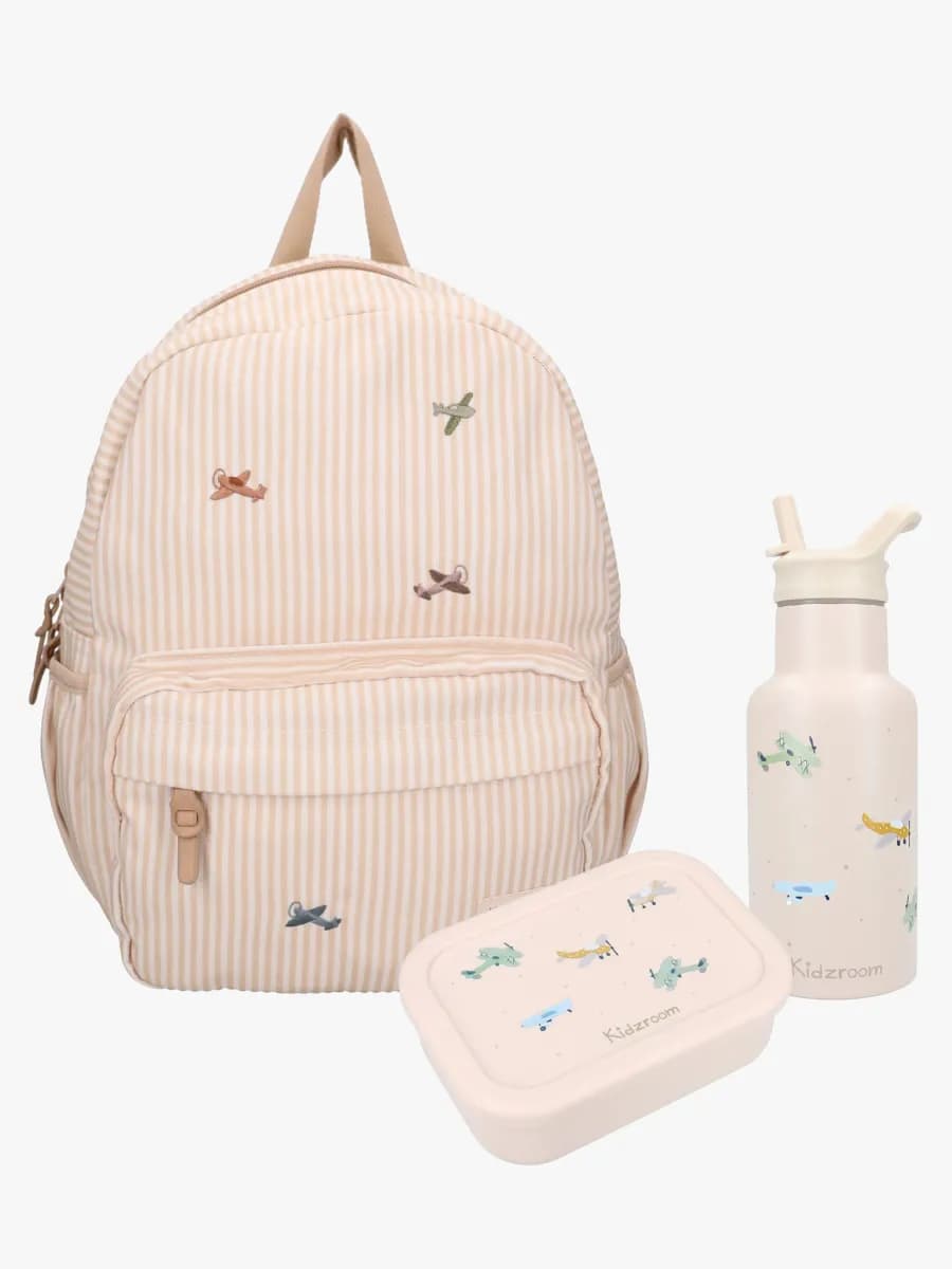 Kidzroom Ryggsäck, Flaska &  Matlåda Nostalgia, Beige