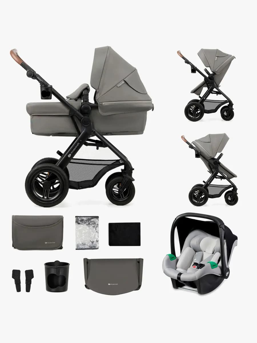 Kinderkraft MOOV 2 Air 3-in-1 Duovagn, Light Grey