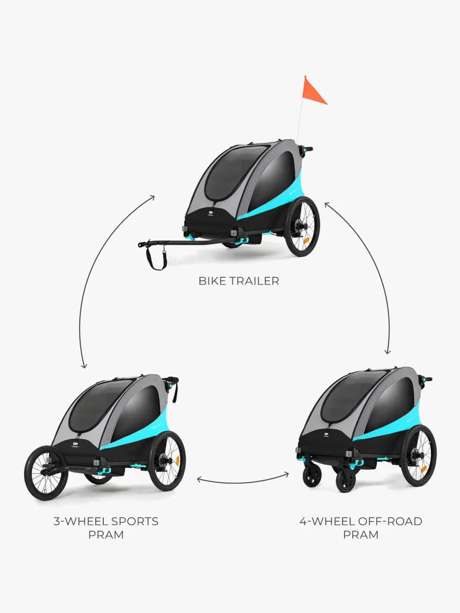 Kinderkraft Nava Cykelvagn, Hawaiian Blue