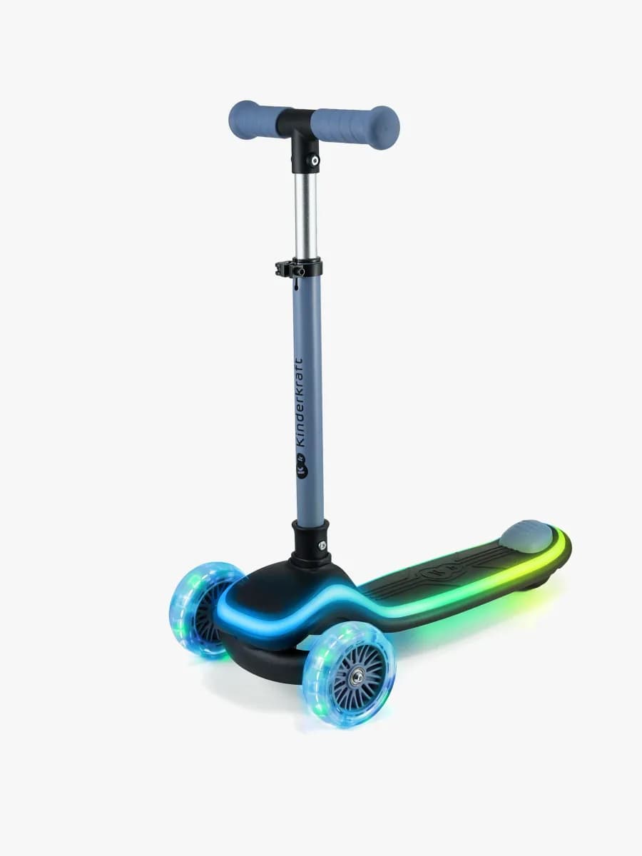 Kinderkraft Raket Hopfällbar 3-hjulig Sparkcykel, Blå