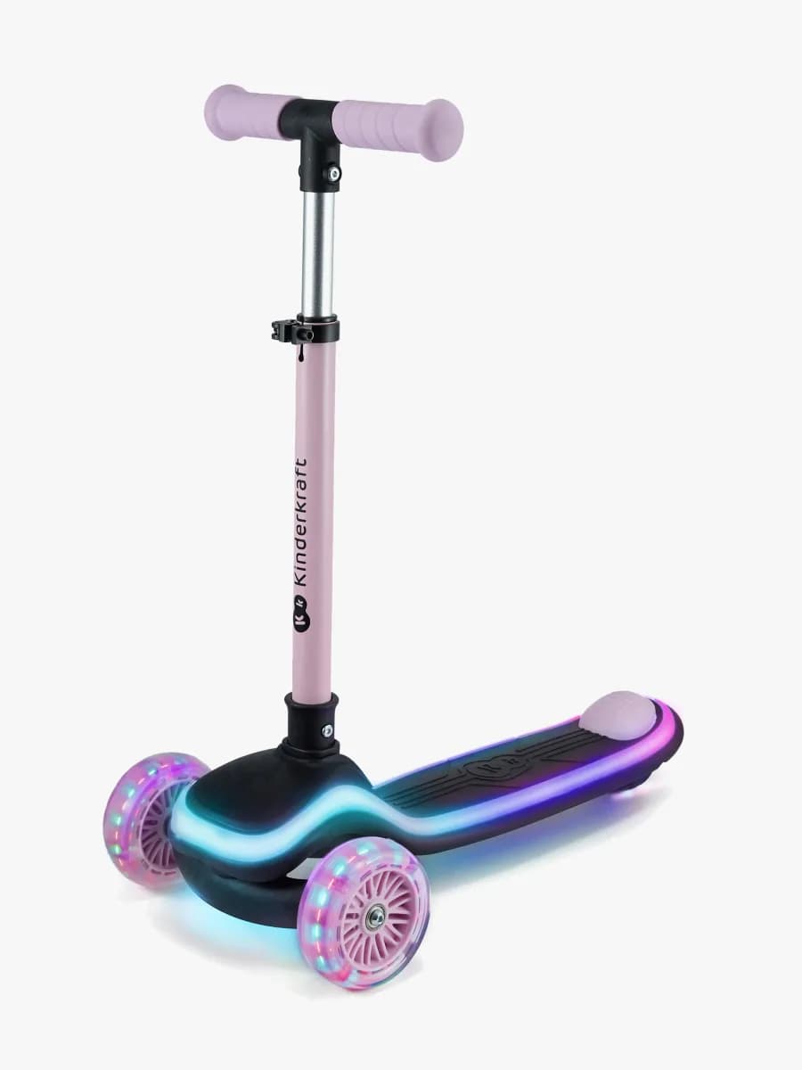 Kinderkraft Raket Hopfällbar 3-hjulig Sparkcykel, Rosa