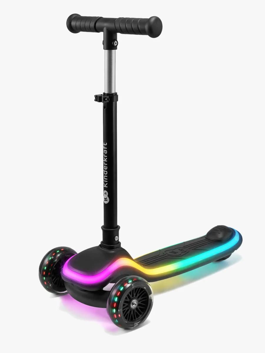 Kinderkraft Raket Hopfällbar 3-hjulig Sparkcykel, Svart