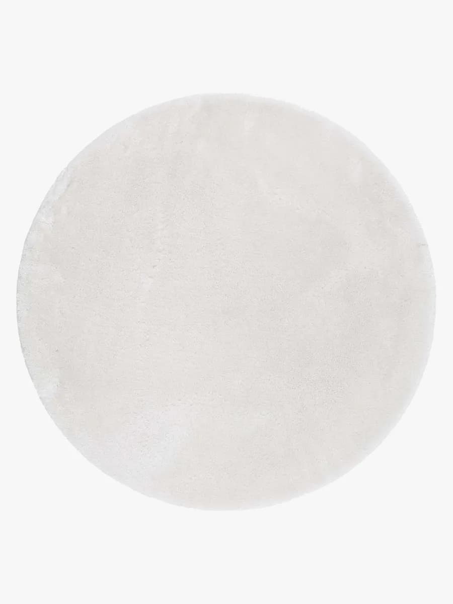 KM Carpets Cozy Rund Barnmatta 160, White, Barnrum