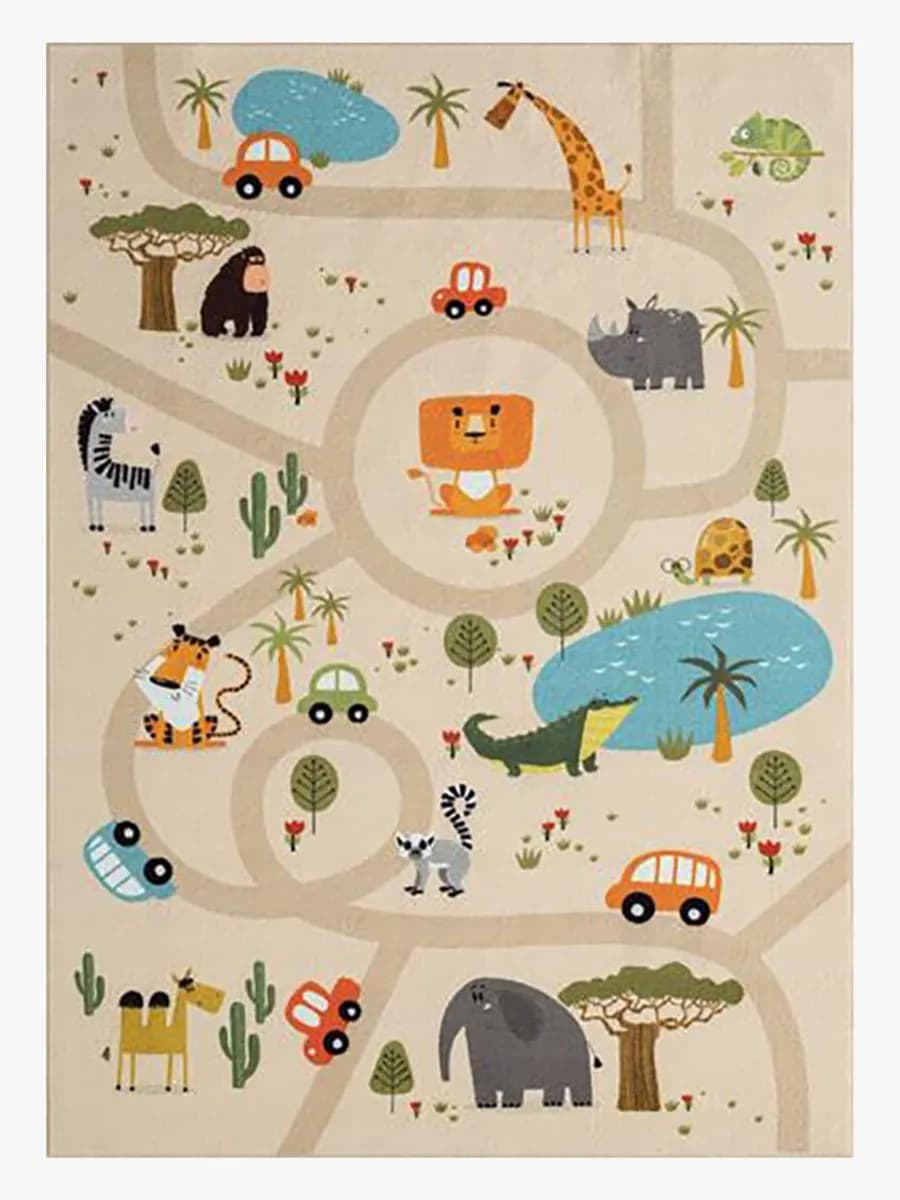 KMCarpets Animal Barnmatta 120 x 160, Linne, Barnrum