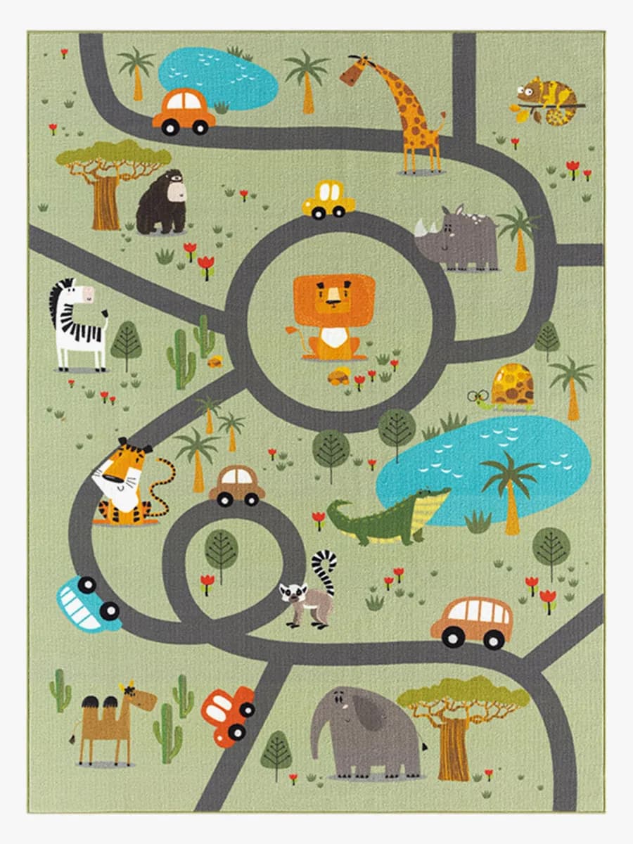 KMCarpets Barnmatta Play Animal 120x160, Grön, Barnrum