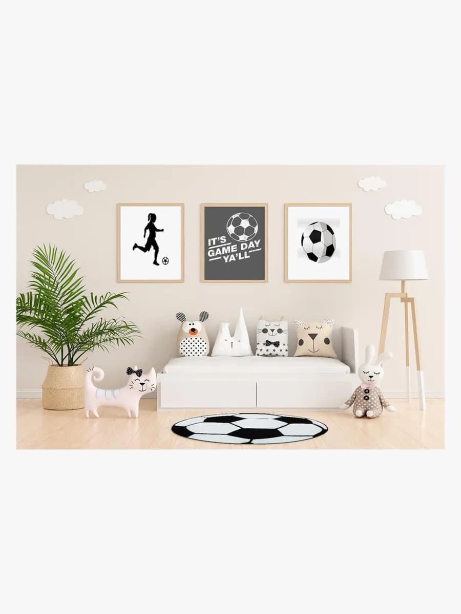 KMCarpets Barnmatta Play Fotboll Rund 133, Barnrum