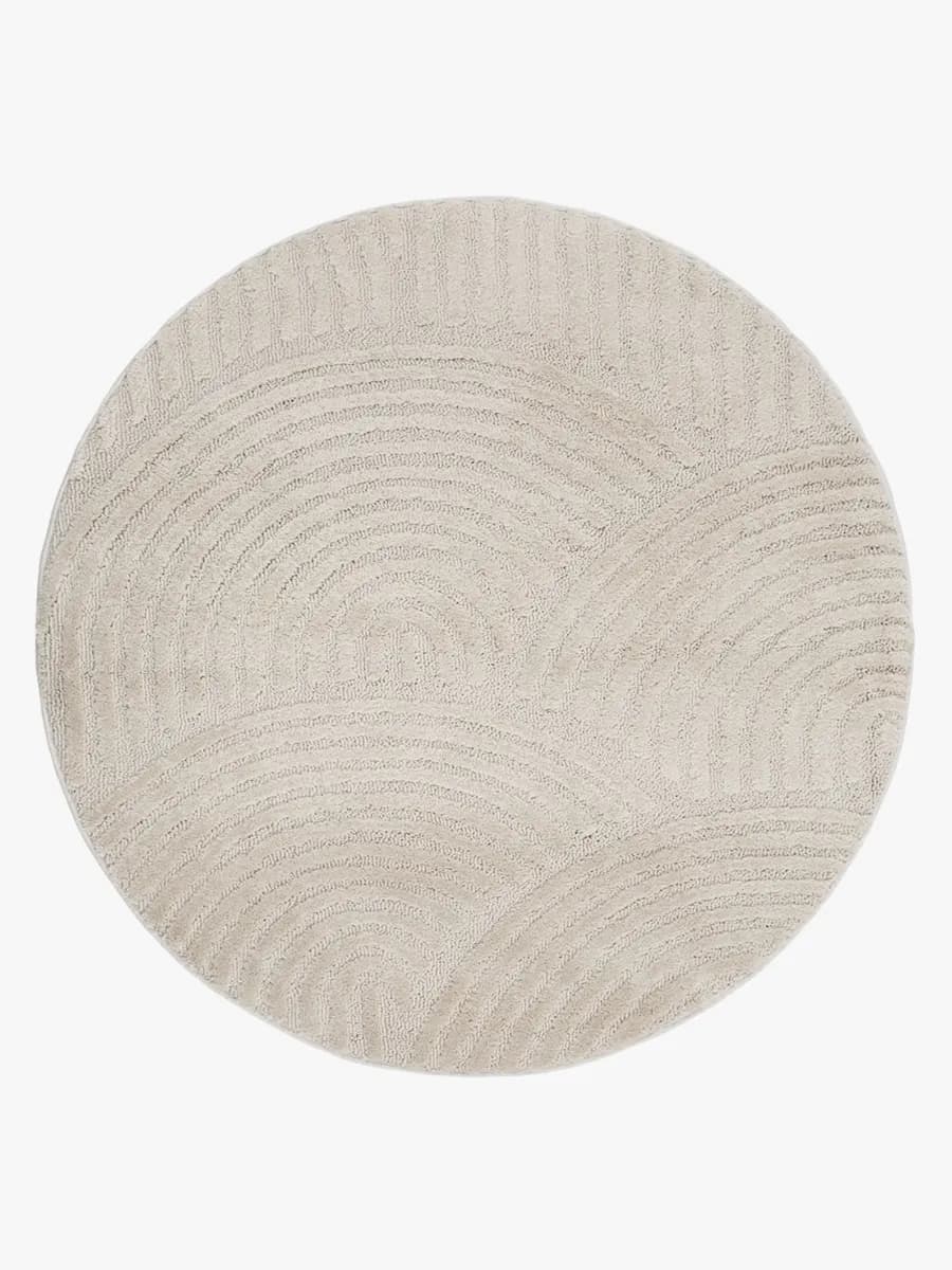 KMCarpets Doria Zen  Rund Barnmatta 120, Vit, Barnrum