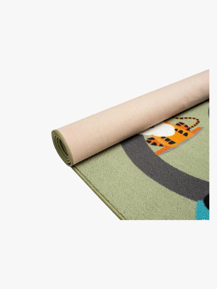 KMCarpets Play Animals Barnmatta 80x150, Grön, Barnrum