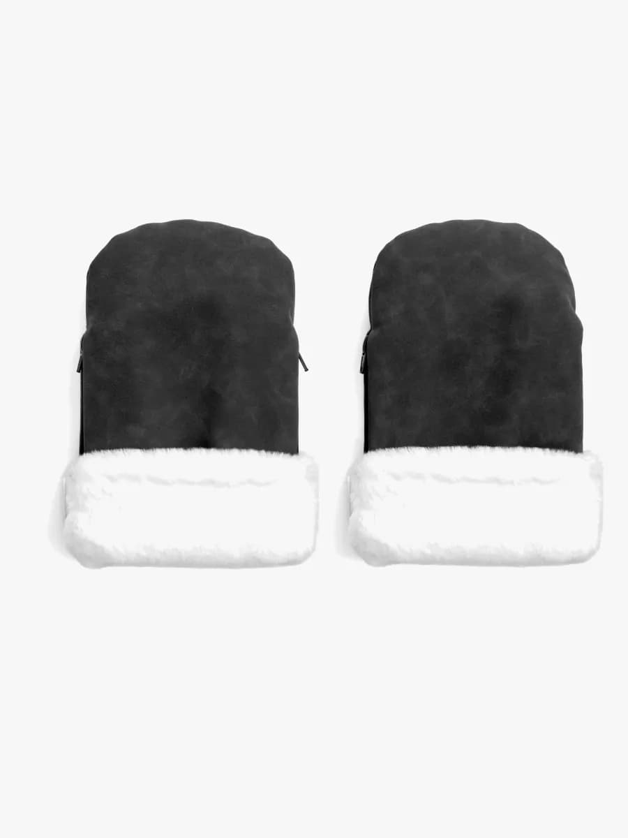 KONG.WALTHER Østerbro Faux Suede Barnvagnsvantar, Black