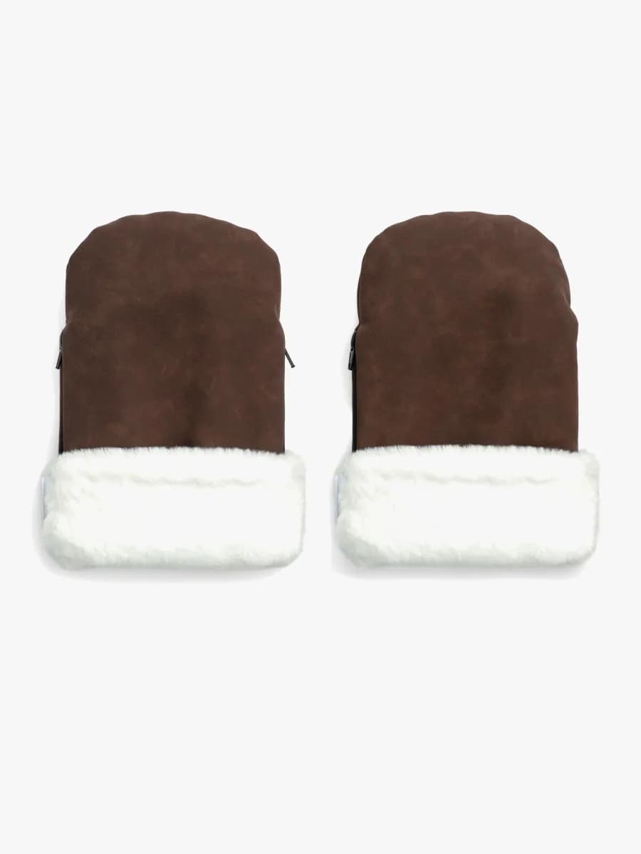 KONG.WALTHER Østerbro Faux Suede Barnvagnsvantar, Chocolate Brown