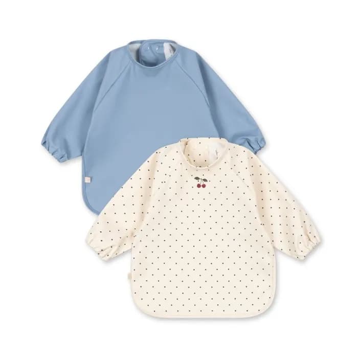 Konges Slöjd Haklapp med ärm 2-pack (Navy Dot/Rain Washed)