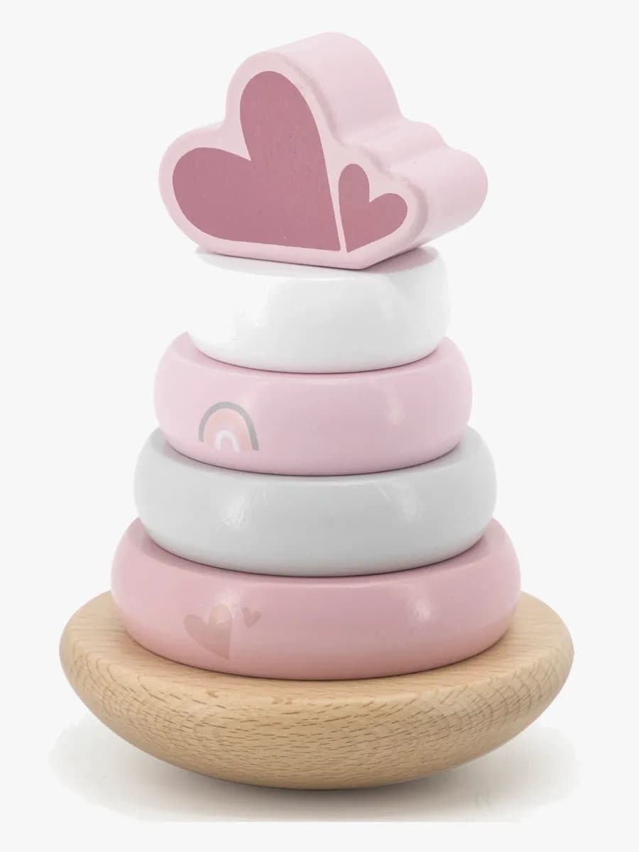 Label Label Stapelleksak Ringar, Rosa