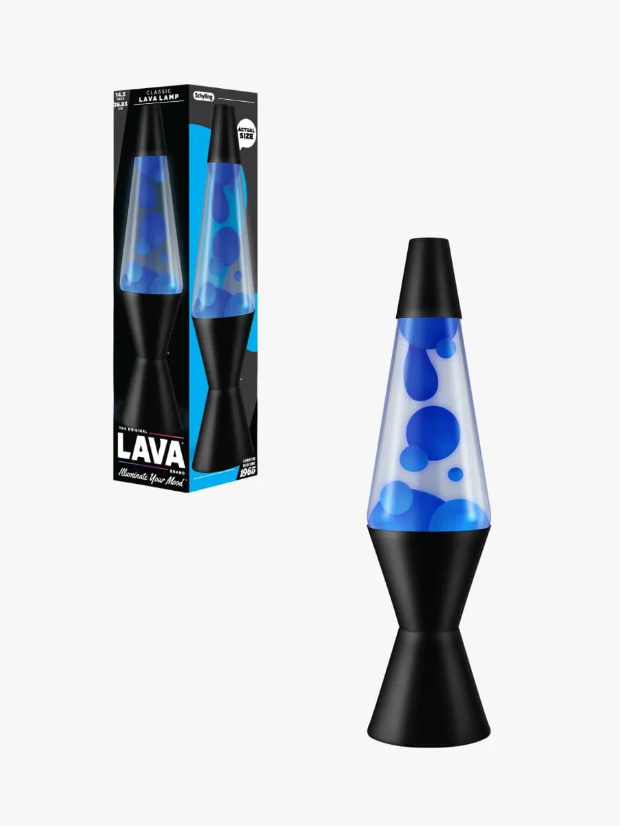 LAVA Lampa Neon 37cm, Blå/Svart, Barnrum