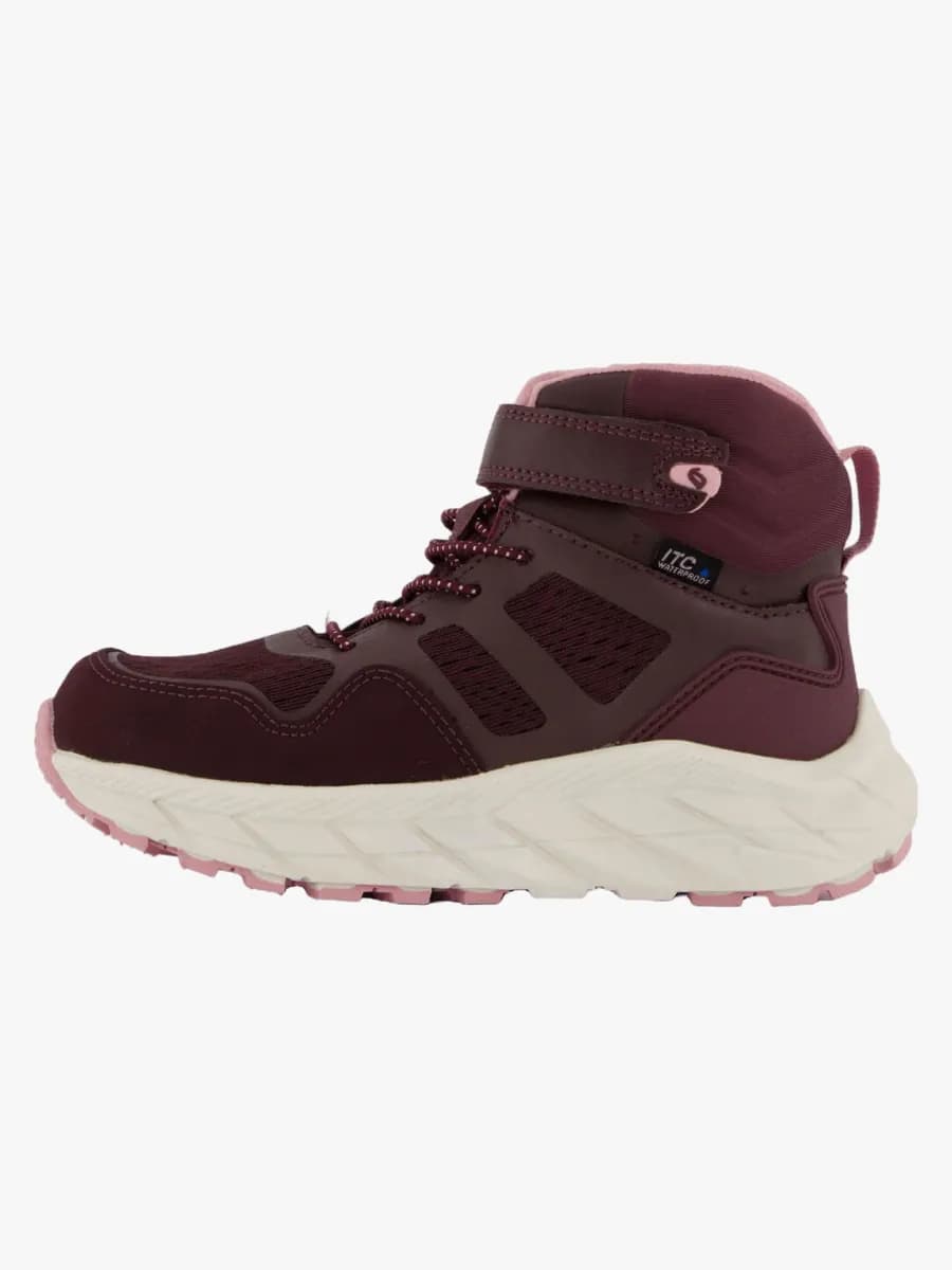 Leaf Karlstad WP  Fleecefodrade Sneakers, Burgundy, 35