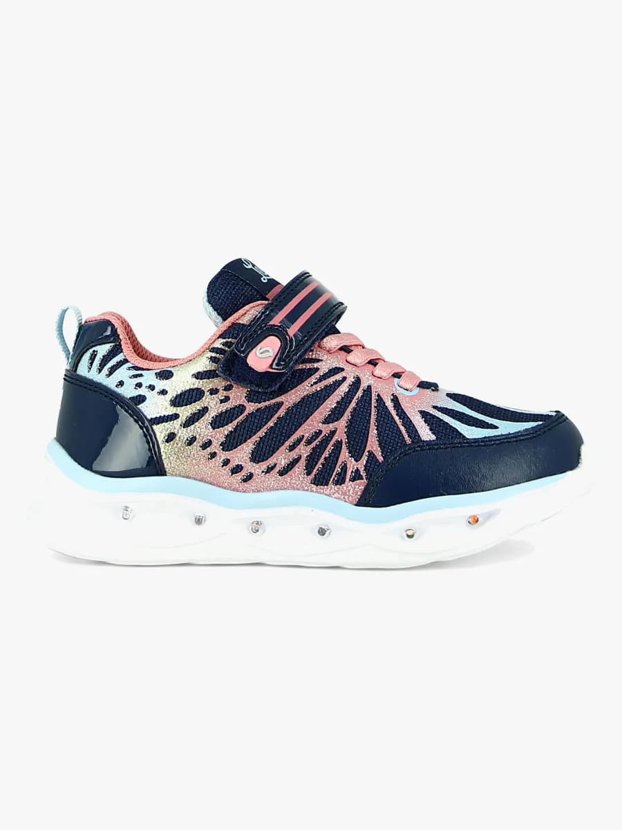 Leaf Malmen Blinkande Sneakers, Navy/Pink, 30