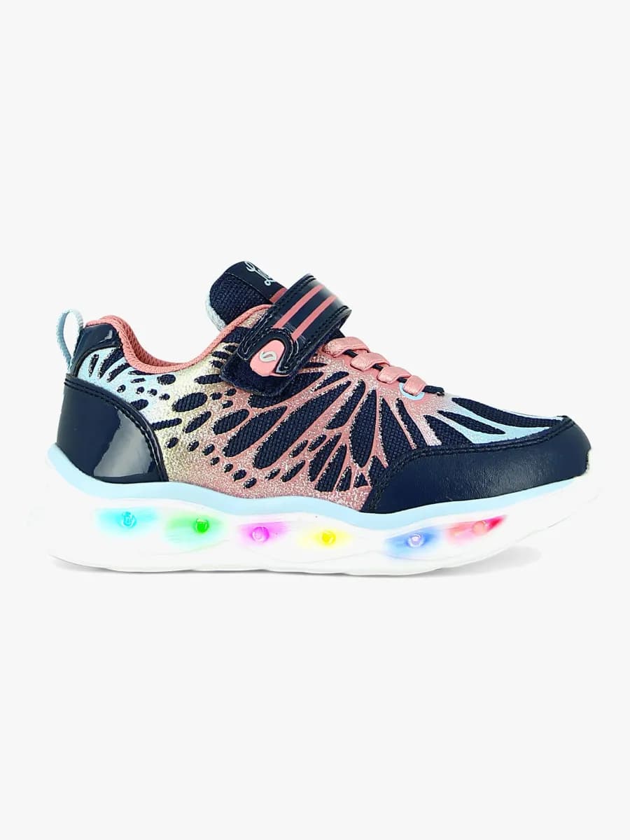 Leaf Malmen Blinkande Sneakers, Navy/Pink, 30