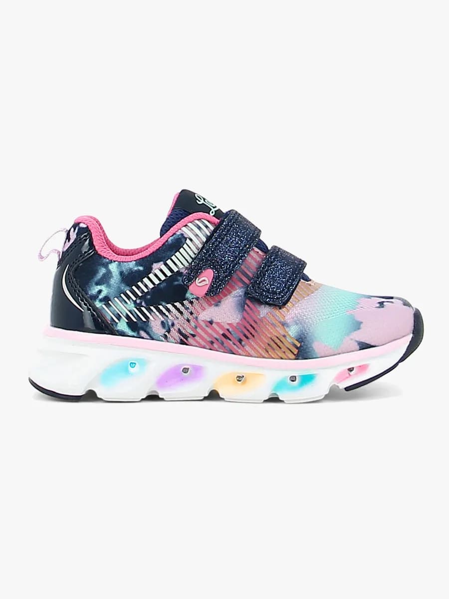 Leaf Skalka Blinkande Sneakers, Marinblå/Rosa, 32