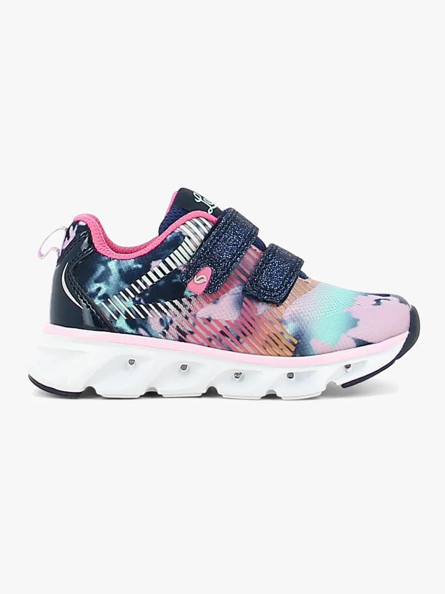 Leaf Skalka Blinkande Sneakers, Marinblå/Rosa, 32