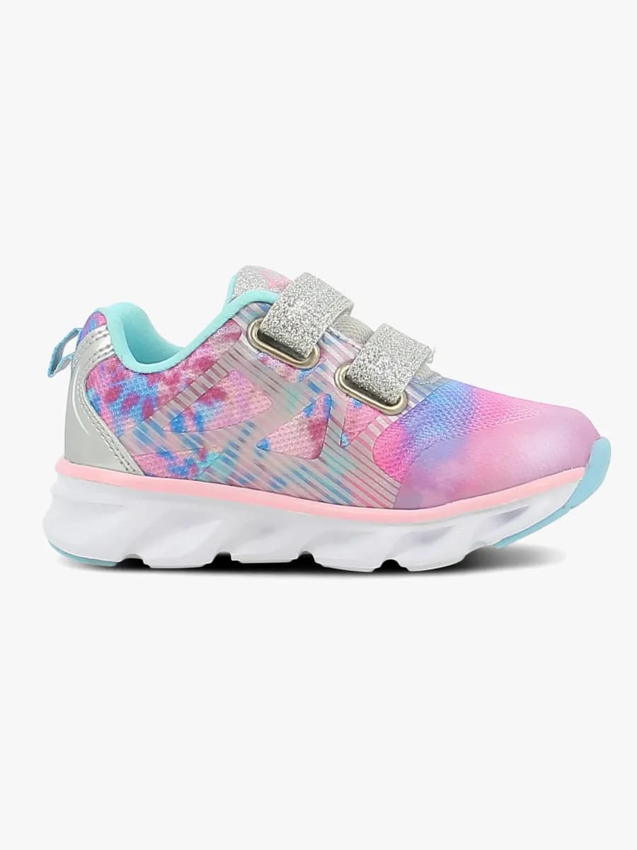 Leaf Skalka Blinkande Sneakers, Silver/Rosa, 23