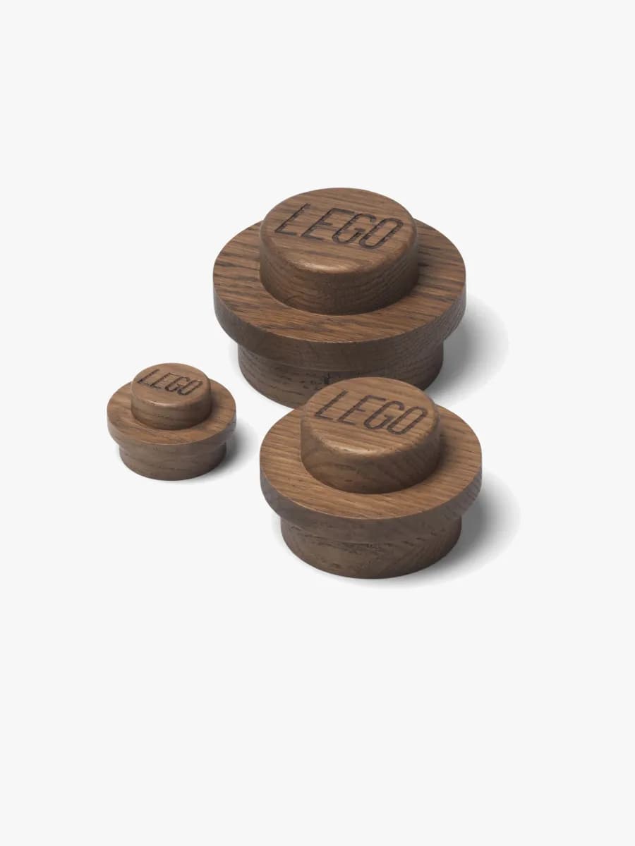 LEGO 1x1 Väggkrokar i Trä, Oak Dark Stained